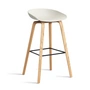 HAY - About A Stool AAS 32 H 75 cm, Eiche lackiert / Stahl schwarz / melange cream 2.0 (Kunststoffgleiter)