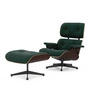 Vitra - Lounge Chair & Ottoman, schwarz, Nussbaum dunkel, Calma, 11 pine (neue Masse)