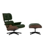 Vitra - Lounge Chair & Ottoman, schwarz, Nussbaum dunkel, Calma, 11 pine (neue Masse)