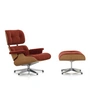 Vitra - Lounge Chair & Ottoman, poliert, Kirsche natur, Calma, 07 brandy (neue Masse)