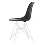 Vitra - Eames Plastic Side Chair DSR RE, weiss / tiefschwarz (Filzgleiter weiss)