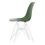 Vitra - Eames Plastic Side Chair DSR RE, weiss / forest (Filzgleiter weiss)
