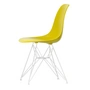 Vitra - Eames Plastic Side Chair DSR RE, weiss / senf (Filzgleiter weiss)
