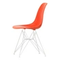 Vitra - Eames Plastic Side Chair DSR RE, weiss / poppy red (Filzgleiter weiss)