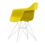 Vitra - Eames Plastic Armchair DAR RE, weiss / senf (Filzgleiter weiss)