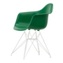 Vitra - Eames Plastic Armchair DAR RE, weiss / smaragd (Filzgleiter weiss)