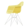 Vitra - Eames Plastic Armchair DAR RE, weiss / citron (Filzgleiter weiss)