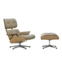 Vitra - Lounge Chair & Ottoman, poliert, Kastanie natur, Nubia, bambus / terra (neue Masse)
