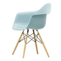 Vitra - Eames Plastic Armchair DAW RE, Esche honigfarben / eisgrau (Filzgleiter basic dark)