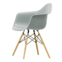 Vitra - Eames Plastic Armchair DAW RE, Esche honigfarben / hellgrau (Filzgleiter basic dark)