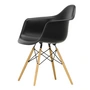 Vitra - Eames Plastic Armchair DAW RE, Esche honigfarben / tiefschwarz (Filzgleiter basic dark)