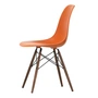 Vitra - Eames Plastic Side Chair DSW RE, Ahorn dunkel / rostorange (Filzgleiter basic dark)