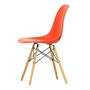 Vitra - Eames Plastic Side Chair DSW RE, Ahorn gelblich / poppy red (Filzgleiter baisc dark)