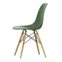 Vitra - Eames Plastic Side Chair DSW RE, Esche honigfarben / forest (Filzgleiter basic dark)
