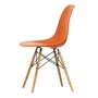 Vitra - Eames Plastic Side Chair DSW RE, Esche honigfarben / rostorange (Filzgleiter basic dark)