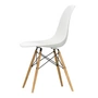 Vitra - Eames Plastic Side Chair DSW, Esche honigfarben / weiss (Filzgleiter schwarz)