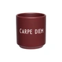 Design Letters - Porzellan Mini-Becher, Carpe Diem / burgundy
