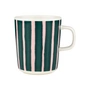 Marimekko - Oiva Piccolo Becher mit Henkel, 250 ml, white / pink / dark green