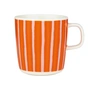 Marimekko - Oiva Piccolo Becher mit Henkel, 400 ml, weiss / pink / orange