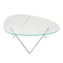 Gubi - Pedrera Couchtisch, Chrom / Glas strukturiert transparent