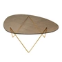 Gubi - Pedrera Couchtisch, Messing semi matt / Glas struktruiert bronze