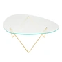Gubi - Pedrera Couchtisch, Messing semi matt / Glas struktruiert transparent