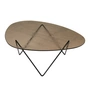 Gubi - Pedrera Couchtisch, schwarz semi matt / Glas struktruiert bronze