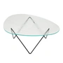 Gubi - Pedrera Couchtisch, schwarz semi matt / Glas struktruiert transparent