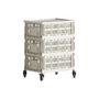 HAY - Colour Crate Beistelltisch auf Rollen, medium, off white, recycled