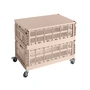 HAY - Colour Crate Beistelltisch auf Rollen, large, powder, recycled