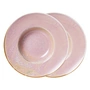 HKliving - Chef Ceramics Pasta Teller, Ø 28 cm, rustic pink (2er-Set)
