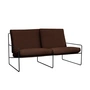 Ferm Living - Desert Outdoor 2-Sitzer Sofa, schwarz / chestnut  (Pure Bouclé)