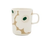 Marimekko - Oiva Unikko Becher mit Henkel 250 ml, weiss / beige / light sand / dunkelgrün