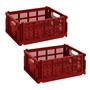 HAY - Colour Crate M Korb-Set, burgundy (2er-Set) (Exclusive Edition)