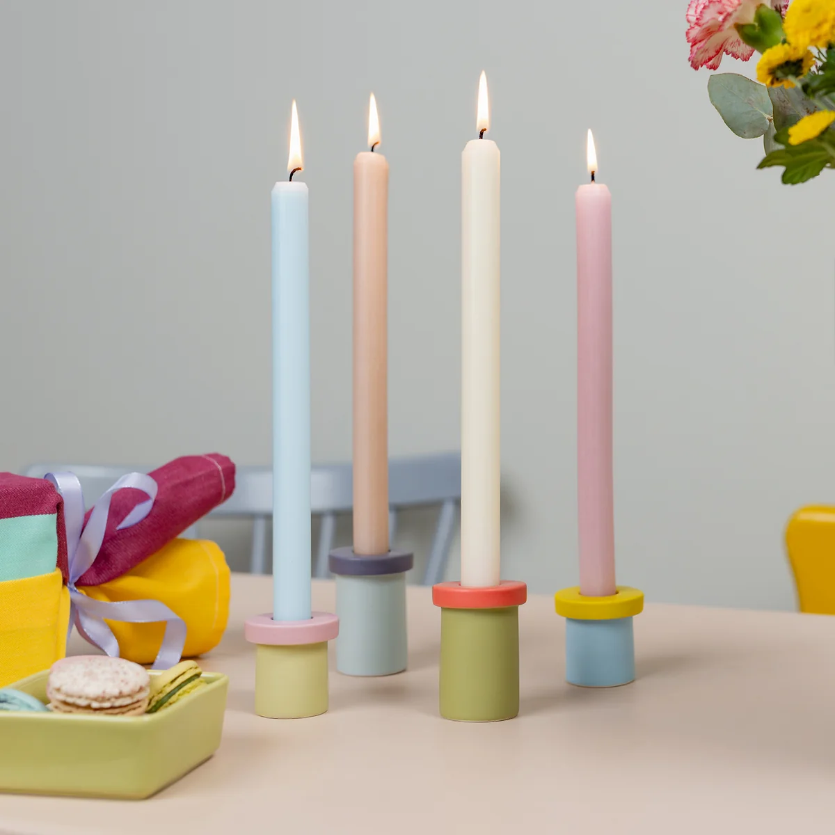 Creative Hobbies 6er Set Kerzenleuchter Sockel – 15,2 Cm Hoch, Weiß, Für E12-Lampenfassungen