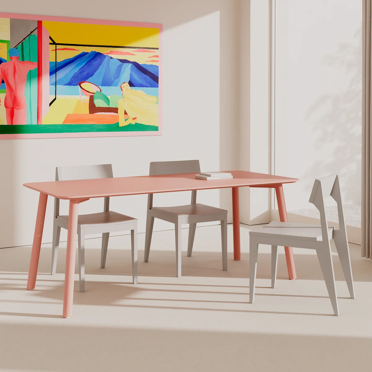 OUT Objekte unserer Tage - Meyer Color Tisch, Esche lackiert, aprikosa