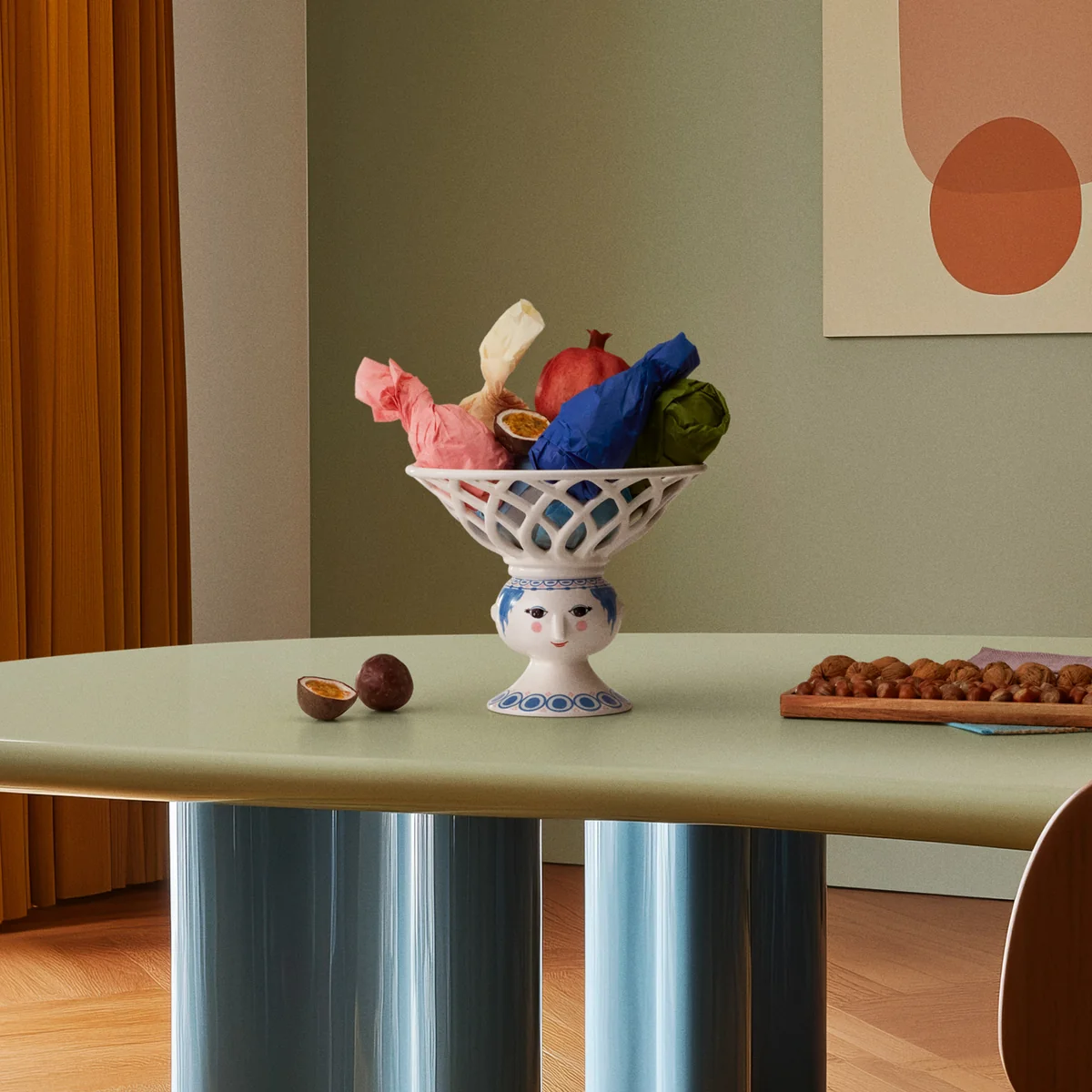 Bjørn Wiinblad - Dora Obstschale auf Fuss, Ø 25 cm, blau