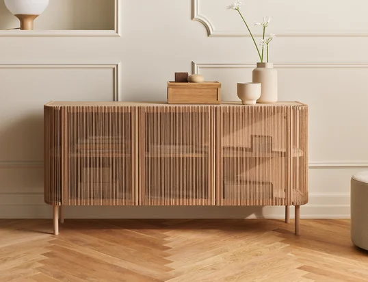 Cord Sideboard, nature Cord, weiss pigmentiert Eiche / geölt