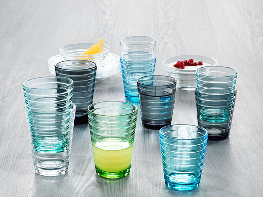 Die funktionale und zeitlose Schlichtheit der Gläser, der Aino Alto Glasserie von Iittala wirkt auch heute noch modern und zeitgemäss.