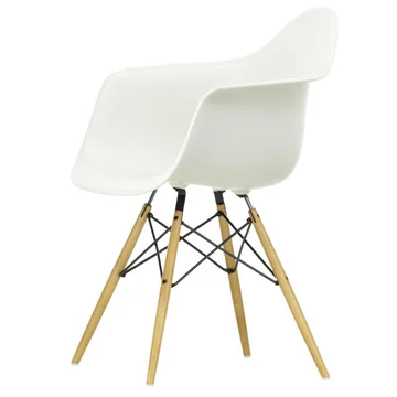 Eames Plastic Armchair DAW von Vitra in Ahorn gelblich / weiss