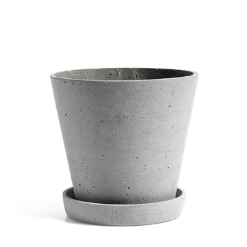 Der HAY - Flowerpot with Saucer in L, grau