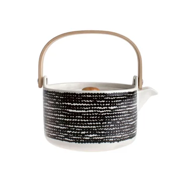 Marimekko - Oiva Räsymatto Teekanne, schwarz / weiss