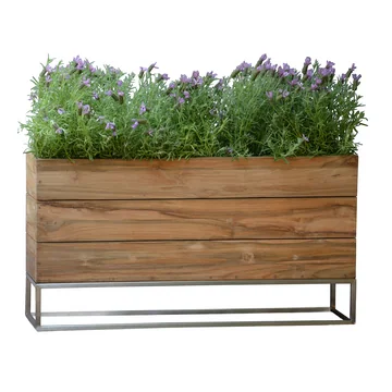 Blumenkübel Minigarden aus Teakholz mit Gestell von Jan Kurtz in Gross