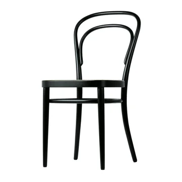 214 Bugholzstuhl mit Rohrgeflecht von Thonet in Buche schwarz gebeizt (TP 29)