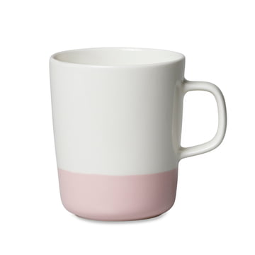 Marimekko - Oiva Puolikas Becher mit Henkel, 250 ml, weiss / rosa