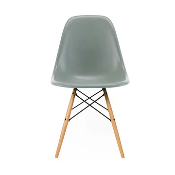 Eames Fiberglass Side Chair DSW von Vitra in Ahorn gelblich / Eames sea foam green