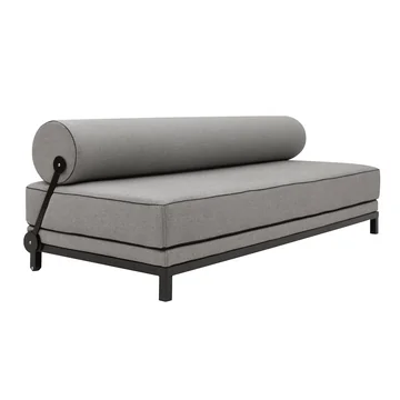 Sleep Daybed von Softline in schwarz / Keder schwarz / Bezug Cento schwarz / weiss (470)