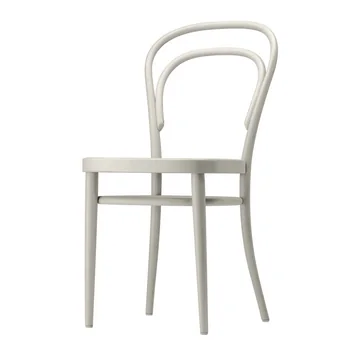 214 M Bugholzstuhl von Thonet mit Muldensitz Formsperrholz / Buche weiss lasiert (TP 200)