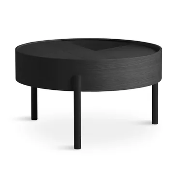 Arc Couchtisch Ø 66 cm H 38 cm von Woud in Esche schwarz lackiert