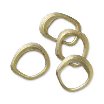 Flow Serviettenringe von Ferm Living in Messing (4er-Set)